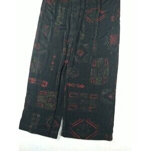 Chico's Travelers Pants Size 0 Women's Small 4 Black Stretch Knit Comfort Print